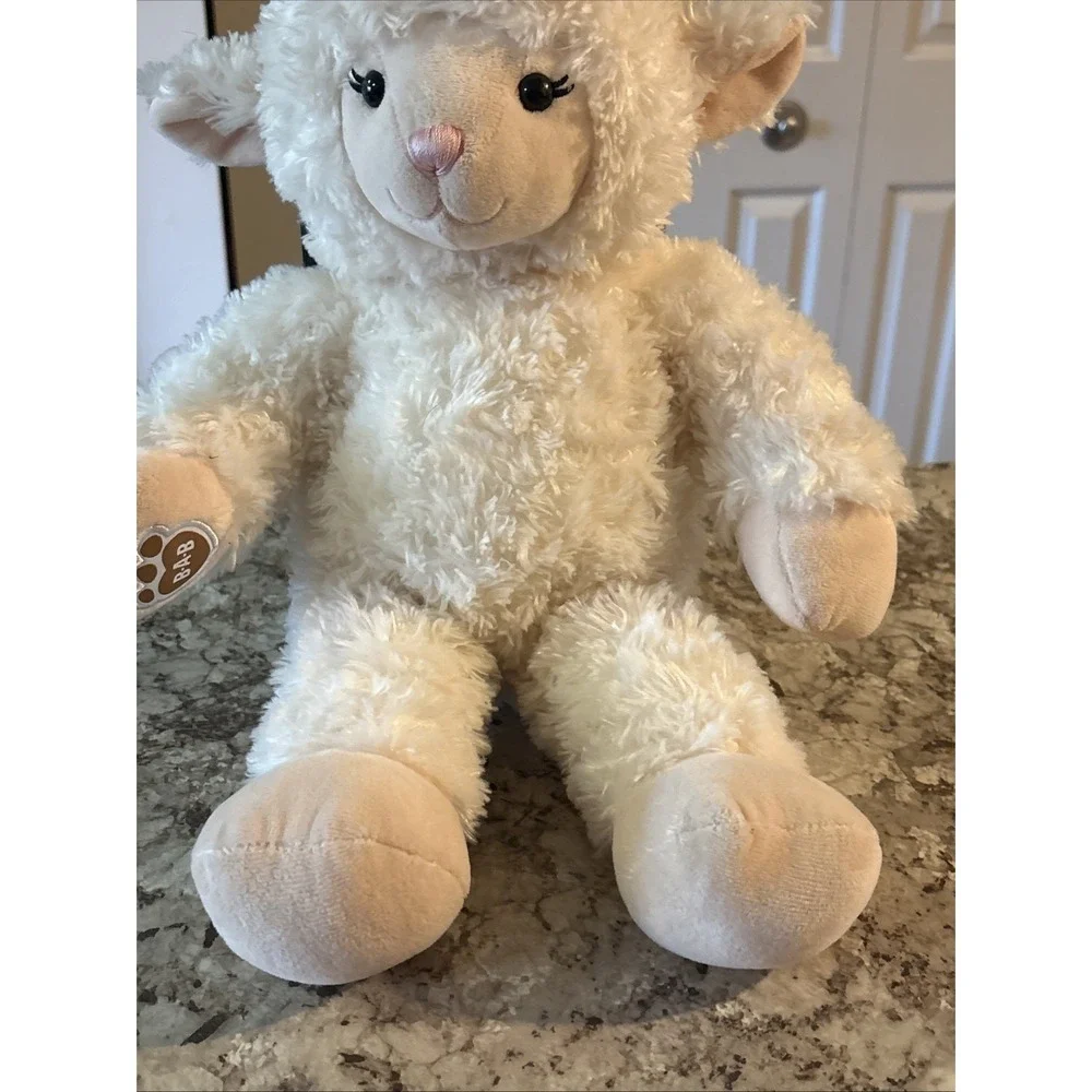 Build-A-Bear Vanilla Cuddly Lamb Sheep Plush Stuffed Toy Eyelashes Retired 2018